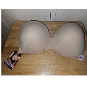 Maidenform SN3002 Dreamwire Strapless Bra Beige 40D NWT Natural Lift Convertible